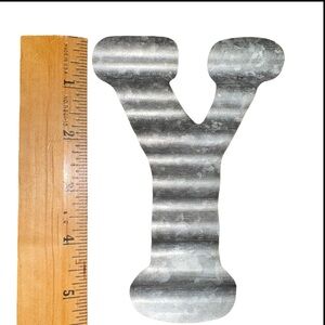 Galvanized Metal Letter “Y” Wall Décor Rustic Farmhouse Industrial 5”